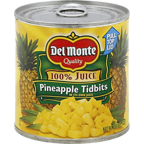 Del Monte Pineapple Tidbits In Its Own Juice Pineapple Edwards