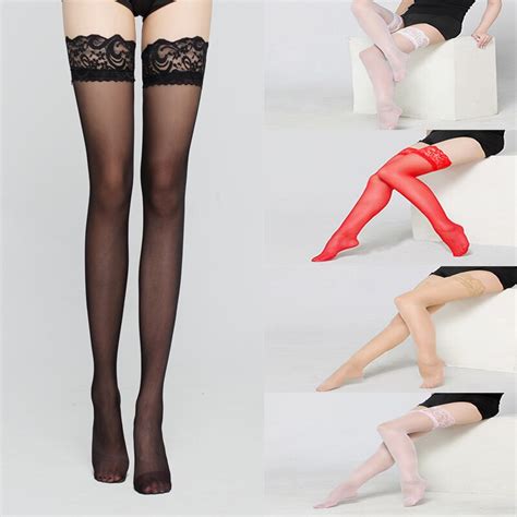 Brand Women Lady Black Sexy Thigh High Stocking Tights Hold Ups Sheer