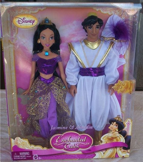Disney Princess Enchanted Tales Jasmine Aladdin Barbie Dolls NEW 2007