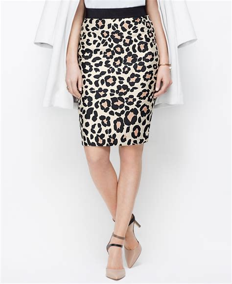 Ann Taylor Tall Spring Leopard Pencil Skirt Lyst