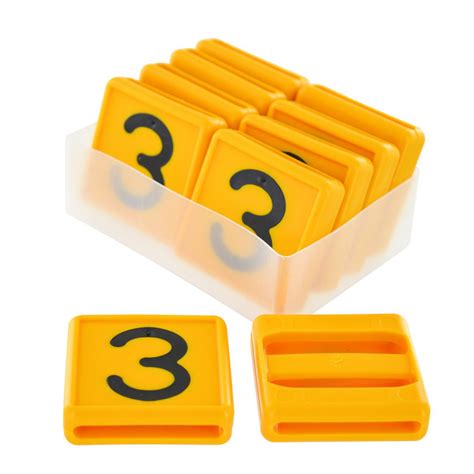 Number Block 3 10pcs In Box Yellow 48x46mm Hanskamp