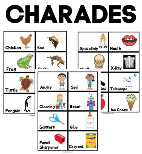 96 Printable Charades Ideas For Kids Charades For Kids Charades