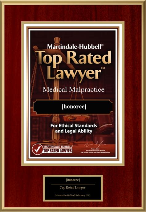 Martindale Hubbell Medical Malpractice Top Rated Lawyer American