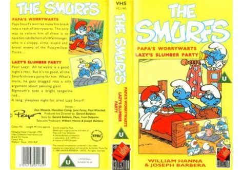 smurfs the papa s worrywarts lazy s slumber party 1990 on video collection united kingdom