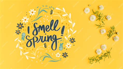 Premium Psd Flat Lay Spring Mockup With Copyspace