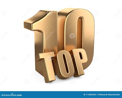 Golden Top 10 Ten Award Symbol Stock Illustration Illustration Of