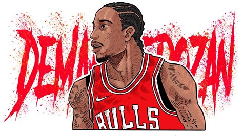 How To Draw Basketball Player Demar Derozan Chicago Bulls Youtube