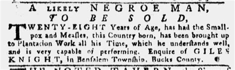 Slavery Advertisements Published January 26 1774 The Adverts 250 Project
