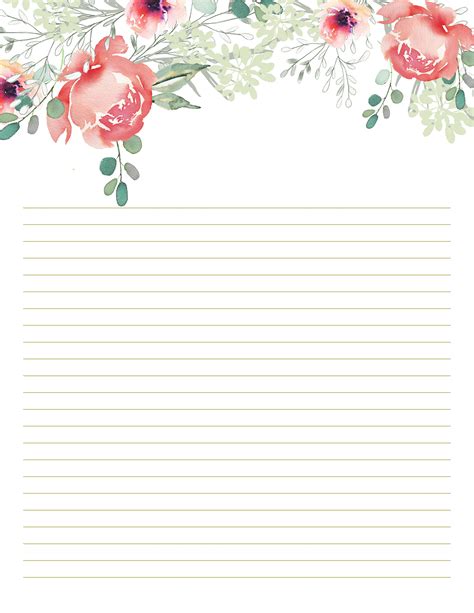 Dusty Pink Printable Writing Sheets Letter Writing Pages Etsy Free