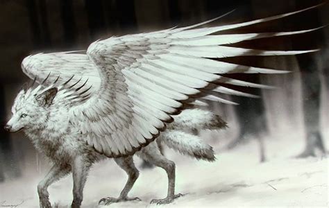 Winged Wolf By Tincek Marincek Beast Creature Fantasy Beasts