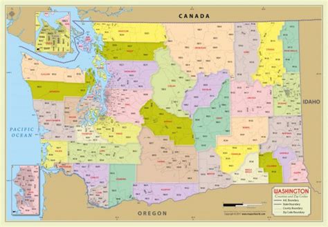 Washington State Zip Code Map Printable Map