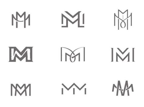 Mm Monograms M Monogram Logo Lockup Icon Design Typography Letter Meek