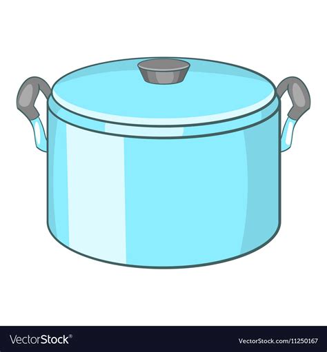 Pot With Lid Icon Cartoon Style Royalty Free Vector Image