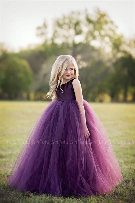 Purple Flower Girl Dress Plum Tutu Dress Eggplant Tulle Dress Etsy Purple Flower Girl Dress