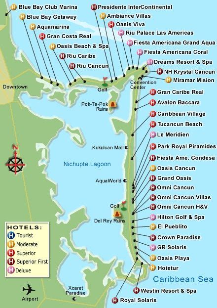 Map Of Cancun Mexico Resorts Tourist Map Of English