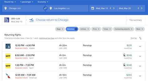 Google Flights Non Stop