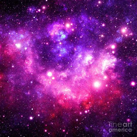 The Galactic Spiral Galaxy In Purple And Pink