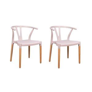 Conjunto 2 Cadeiras Polipropileno Wishbone Yescasa Nude Leroy Merlin