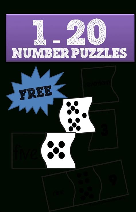 1 20 Number Puzzles School Numbers Kindergarten Preschool Math