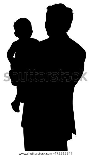 Father Son Together Silhouette Vector Stock Vector Royalty Free 472262347