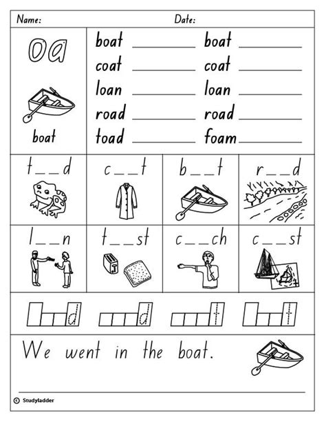 These worksheets are a great tool to check your students' understanding of oo words! Vowel Digraph "oa" - Studyladder Interactive Learning Games