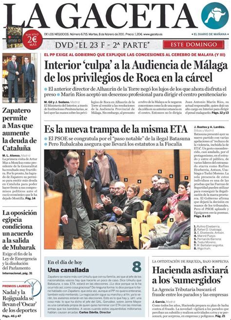 Portada Del Periódico La Gaceta España Todos Los Periódicos De