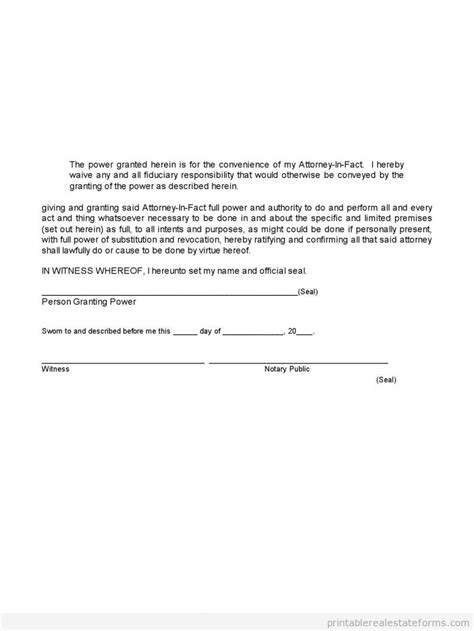 Free Printable Limited Power Of Attorney Forms Sample