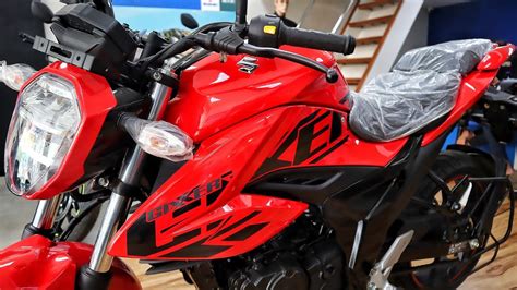 Naked Sport Bike Suzuki Gixxer Glossy Red Bs With All New Features