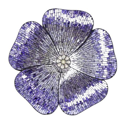 River Of Goods 22h Purple Mosaic Glass Flower Wall Decor Overstock