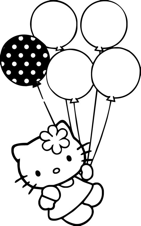 Download Hello Kitty Con Globitos Logo Black And White - Hello Kitty