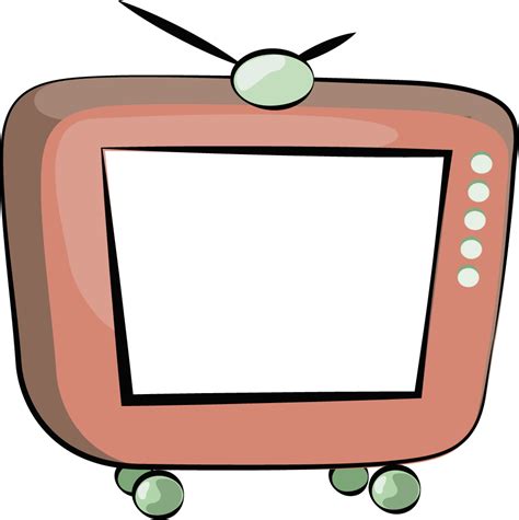 Television Cartoon Clip Art Cartoon Brown Tv Set Png Download 1001