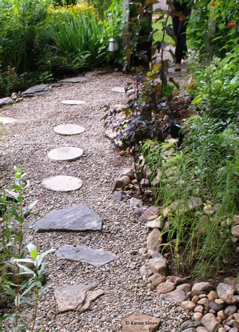 Pea Gravel Path With Stepping Stones Through The Garden With Images