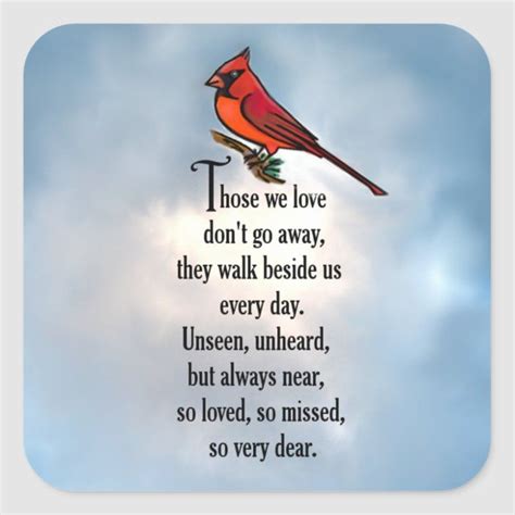 Cardinal So Loved Poem Square Sticker Love Poems