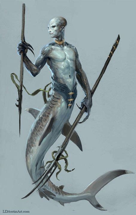 Adaro A Merman Like Being From The South Pacific Half Shark Half