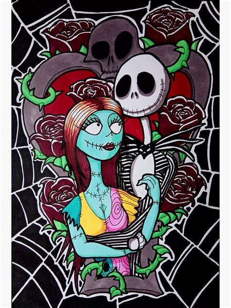 Nightmare Before Christmas Jack And Sally Poster By Abrowncreations