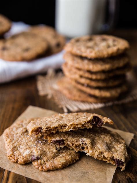 Feel free to omit almond extract. Thin and Crispy Salted Almond Butter Oat Cookies