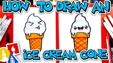 Learn draw traditional & digital. How To Draw Vanilla Ice Cream Soft Serve - Art For Kids Hub