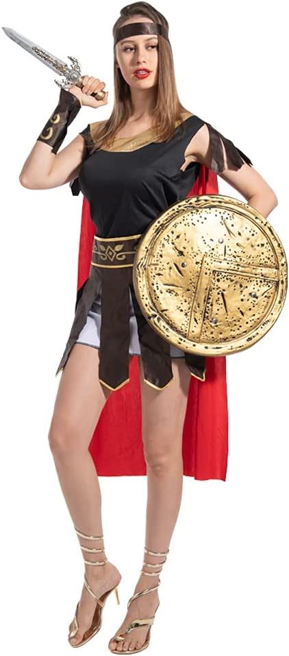 Eraspooky Sexy Roman Gladiator Women Costume Halloween Warrior Lady