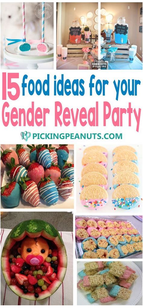 If you do want to provide snacks and treats, choose healthier options. 15 Gender Reveal Party Food Ideas - Picking Peanuts ...