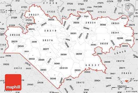 Silver Style Simple Map Of Zip Codes Starting With 283