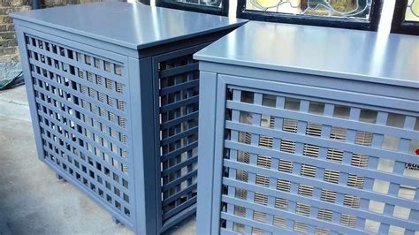 Here you can make the ac covers with so many different materials that you can buy or recycle from home, but the wood made screens will rock and will be lasting. Air Conditioning Covers | Essex UK | The Garden Trellis ...