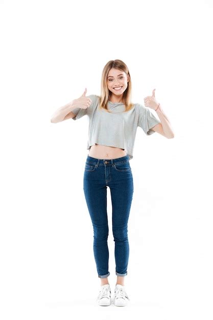 Free Photo Portrait Of A Happy Smiling Young Woman Standing