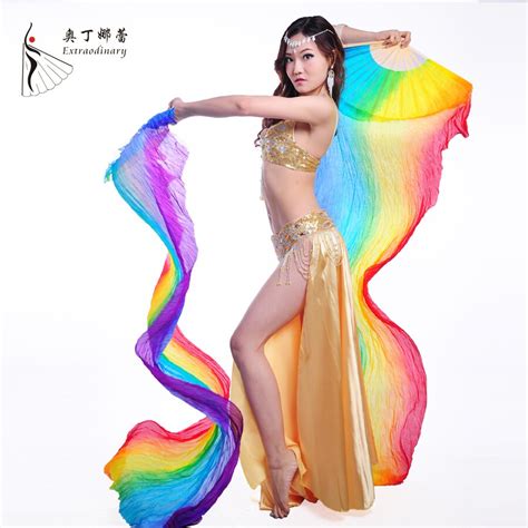 buy high quality 100 silk stage performance props 1 pair dancing silk bamboo