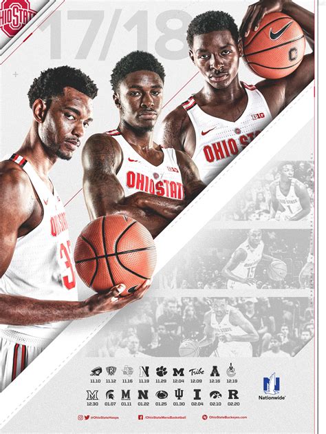 201718 Ohio State Basketball Schedule Poster On Behance Sports