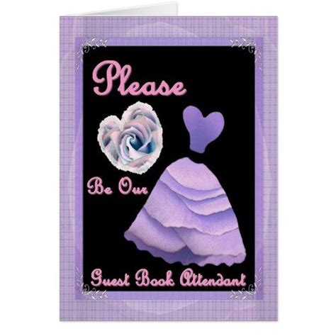Be Our Guest Book Attendant Purple Dress And Heart Pink