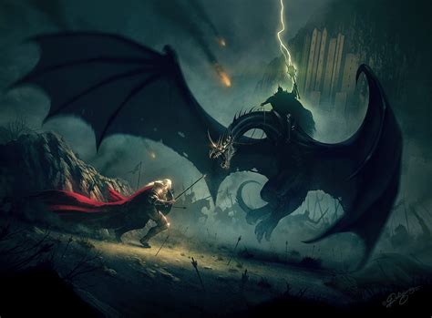 Eowyn And The Nazgul By Nick Deligaris Very Impressive Picture You