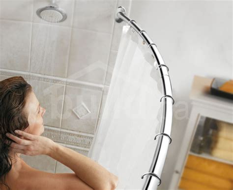Provides extra elbow room in the shower. DN2130CH : Moen Curved Shower Rod, Adjustable 57" - 60 ...