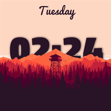 Firewatch Wallpaper With Time And Day Wallpaper Engine