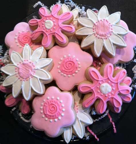 Flower Cookies Mothers Day Decorated Sugar Cookies Birthday