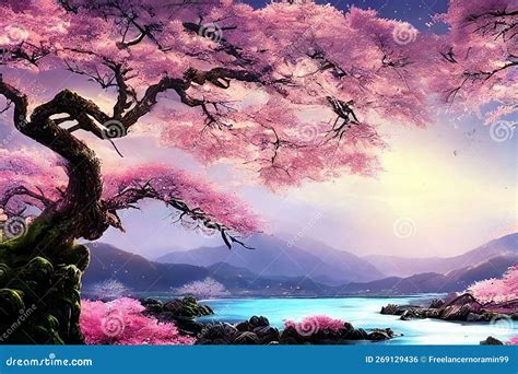 Beautiful 3d Nature And Landscape Wallpaper Japanese Park With Cherry